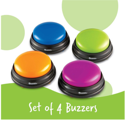 Learning Resources Answer Buzzers - Set of 4, Ages 3+ Assorted Colored Buzzers
