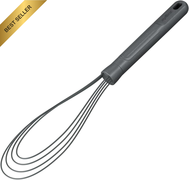 Flat Whisk - Beluga Grey | 30Cm X 7Cm | Eco-Friendly Handle Made from 50% Sustai