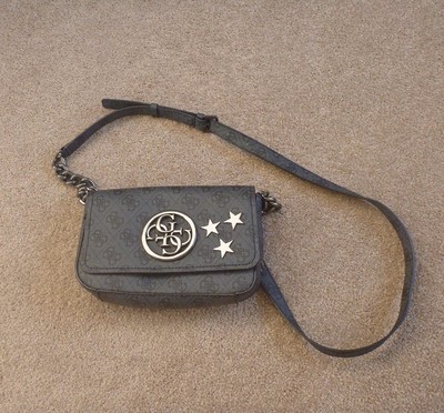 GUESS Grey Crossbody Shoulder Bag Clutch Hobo Boho