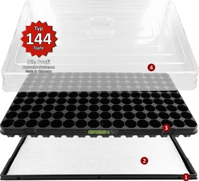 Hydroponik 144 Zimmer-Gewächshaus Profi XL mit automatischer Bewässerung Anzucht