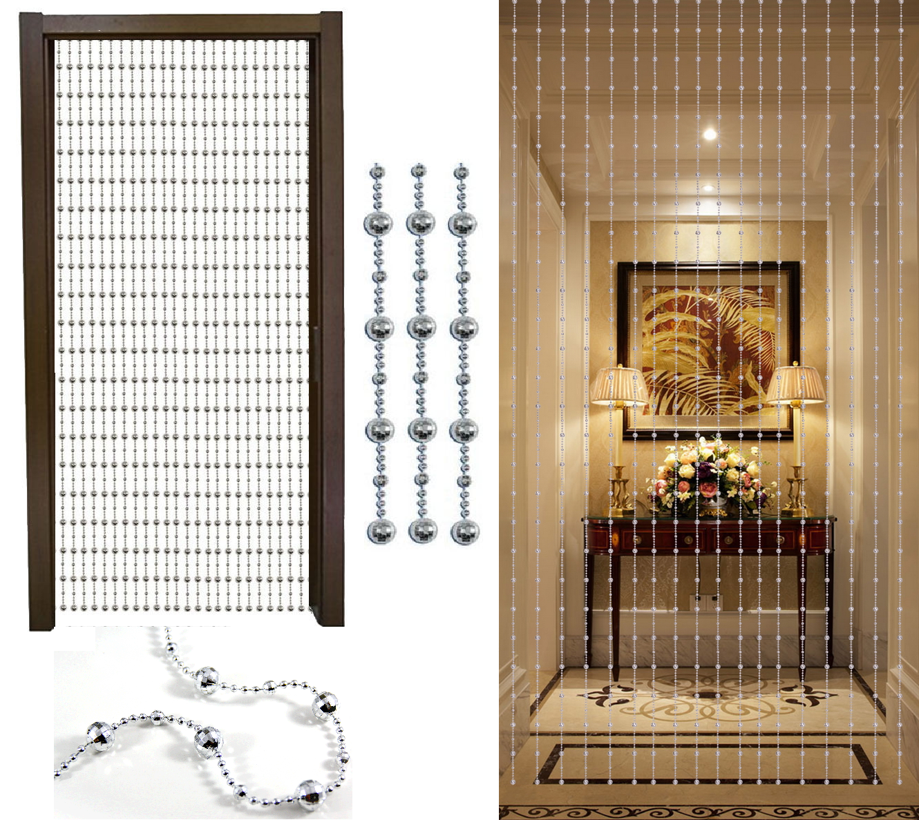 Summer 80x180cm Insect Divider 80x180cm Silver Curtain Fly Ball