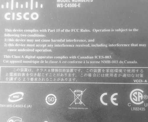 cisco WS-4506-E rack mountable cabinet