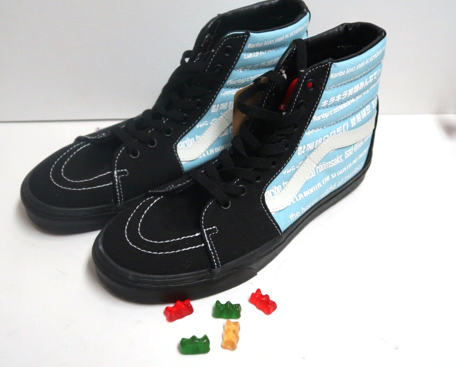 Vans X Haribo Gummy Bear Sk8-Hi Black Suede Tagline Quarter