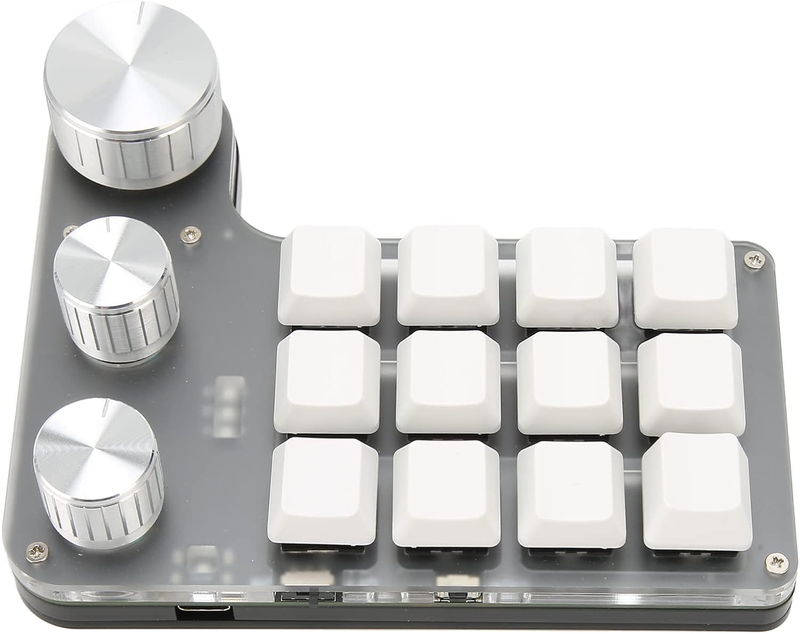 12 Key Gaming Keyboard Programming Macro Keypad, Mini One Handed Keypad with 3 K