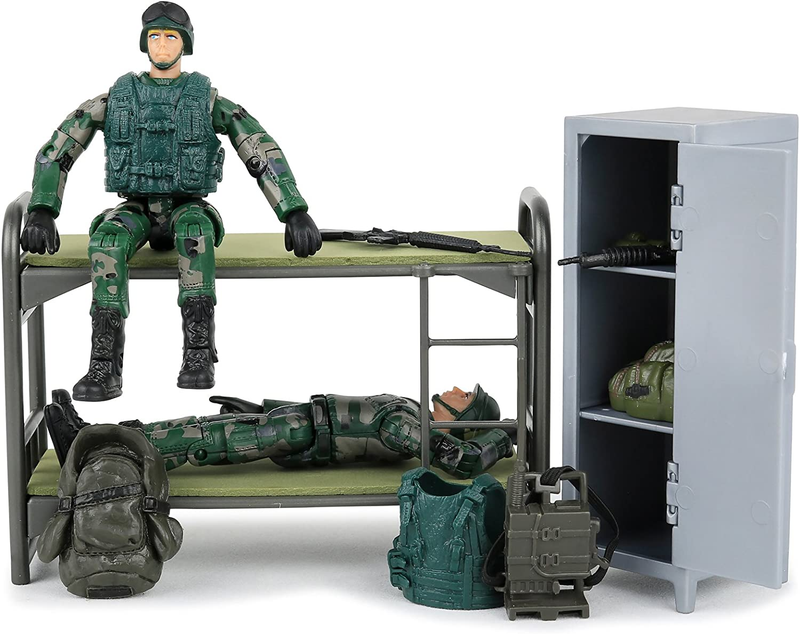 Military Life Living Quarters Bunk Bed 14 Piece Play Set with Accessories