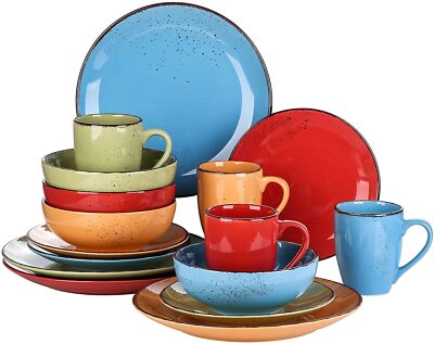 vancasso NAVIA 16Pc Dinnerware Set Stoneware Tableware Plate Set Service for 4