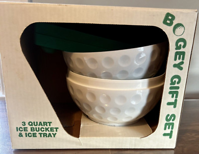 Bogey Golf Ball Tee Ice Bucket 3 quarts - MADE IN USA / U.S. Works Vintage