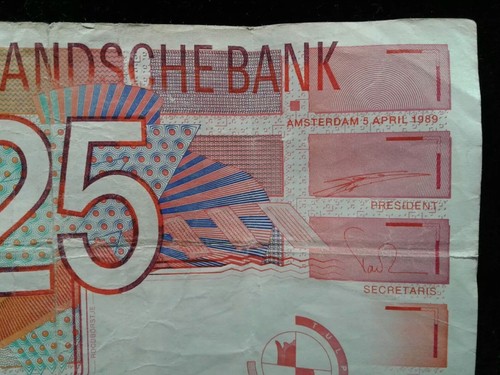 1989 NETHERLANDS 25 VIJFENTWINTIG GULDEN BANKNOTE