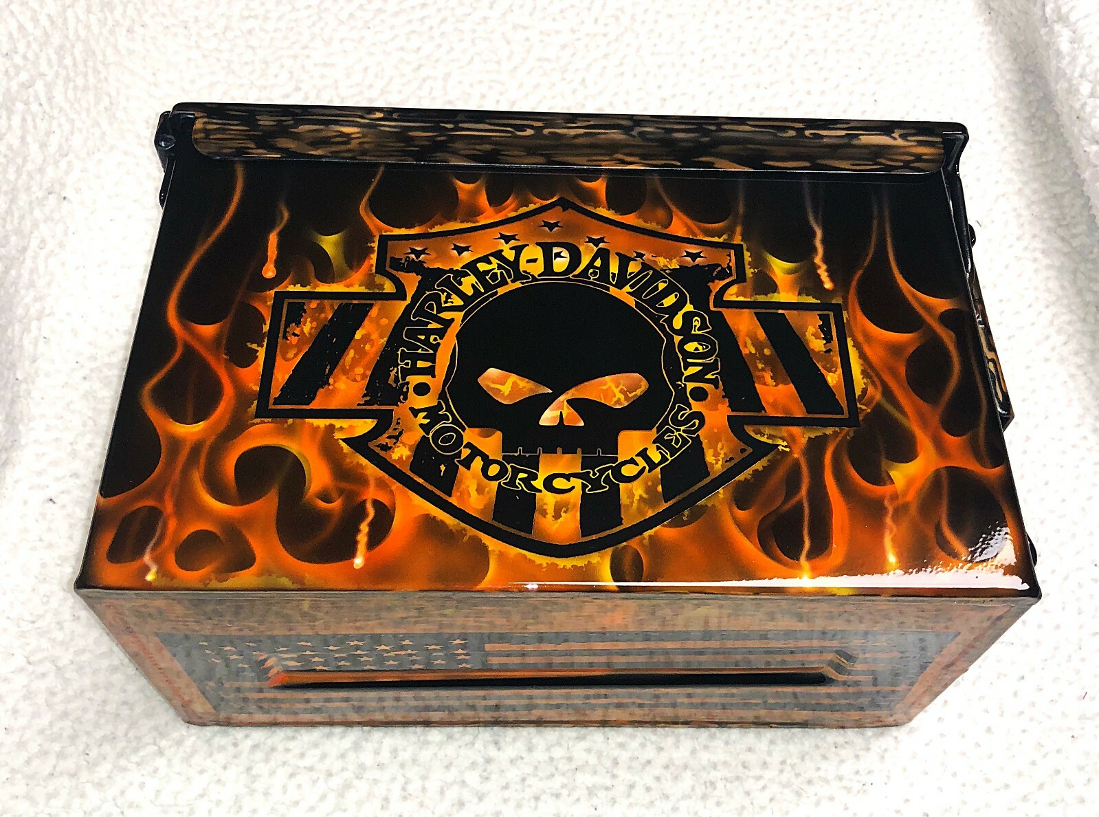 Motorcycle 50 Cal M2A1 Military Ammo Can Custom Airbrushed (EMPTY)