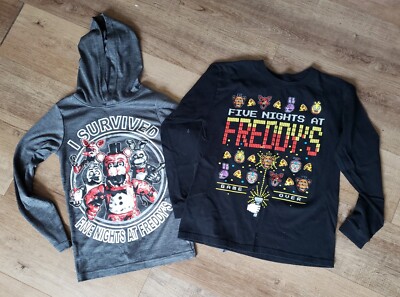 Five Nights at Freddy's Game Over I Survived Lot of 2 Shirts KIDS Size SMALL