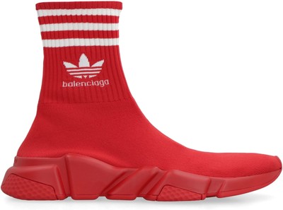Pre-owned Balenciaga X Adidas -speed Trainers Knitted Sock-sneakers In Red