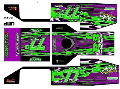 #77D Thomas Stark Archer Motorsports   UMP Dirt Modified 1/64 Waterslide Decal