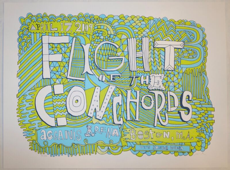 2009 Flight of the Conchords - Boston Concert Poster S/N by Nate Duval