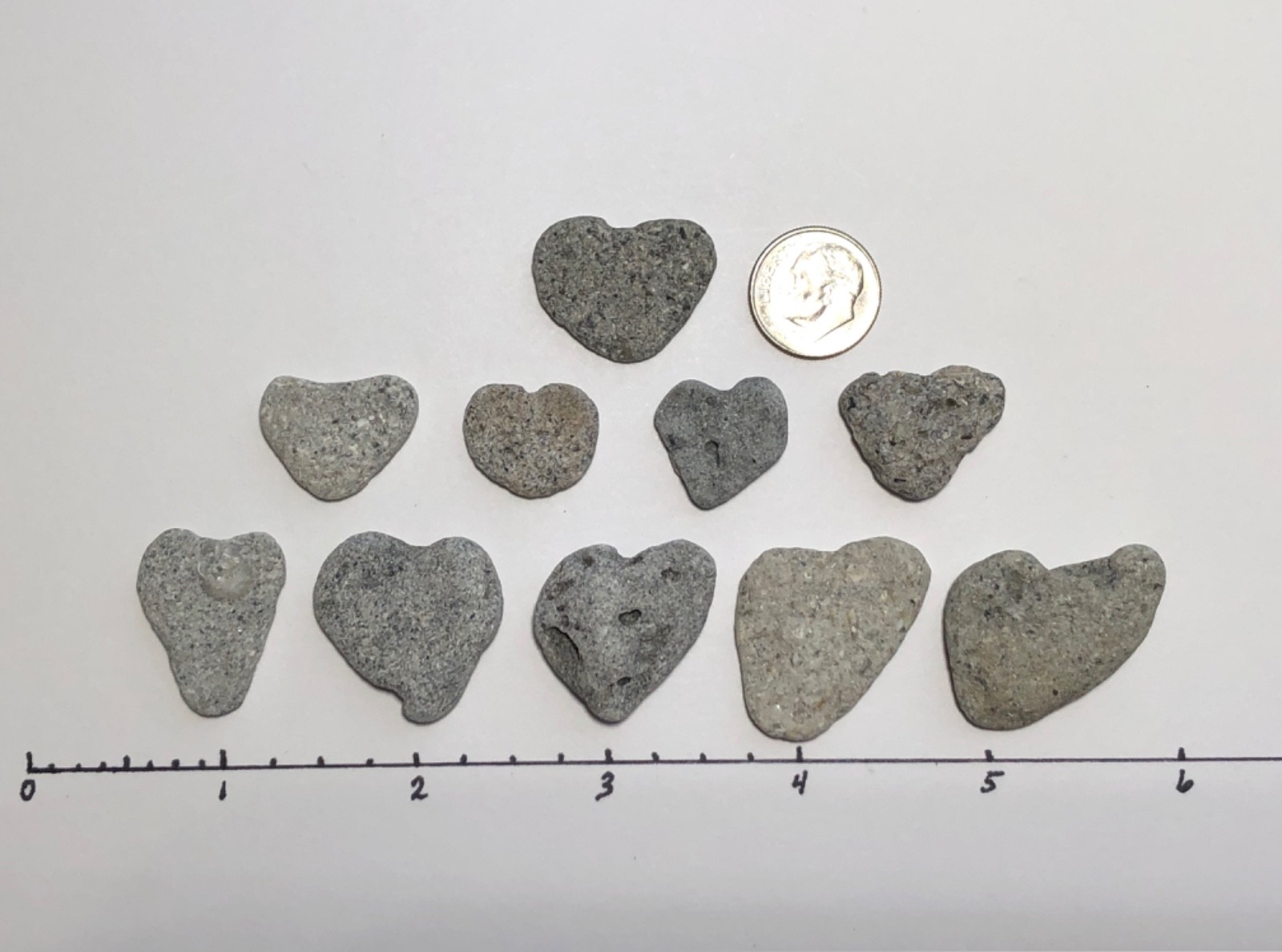 10 Naturally Heart Shaped Beach Stones.5-1