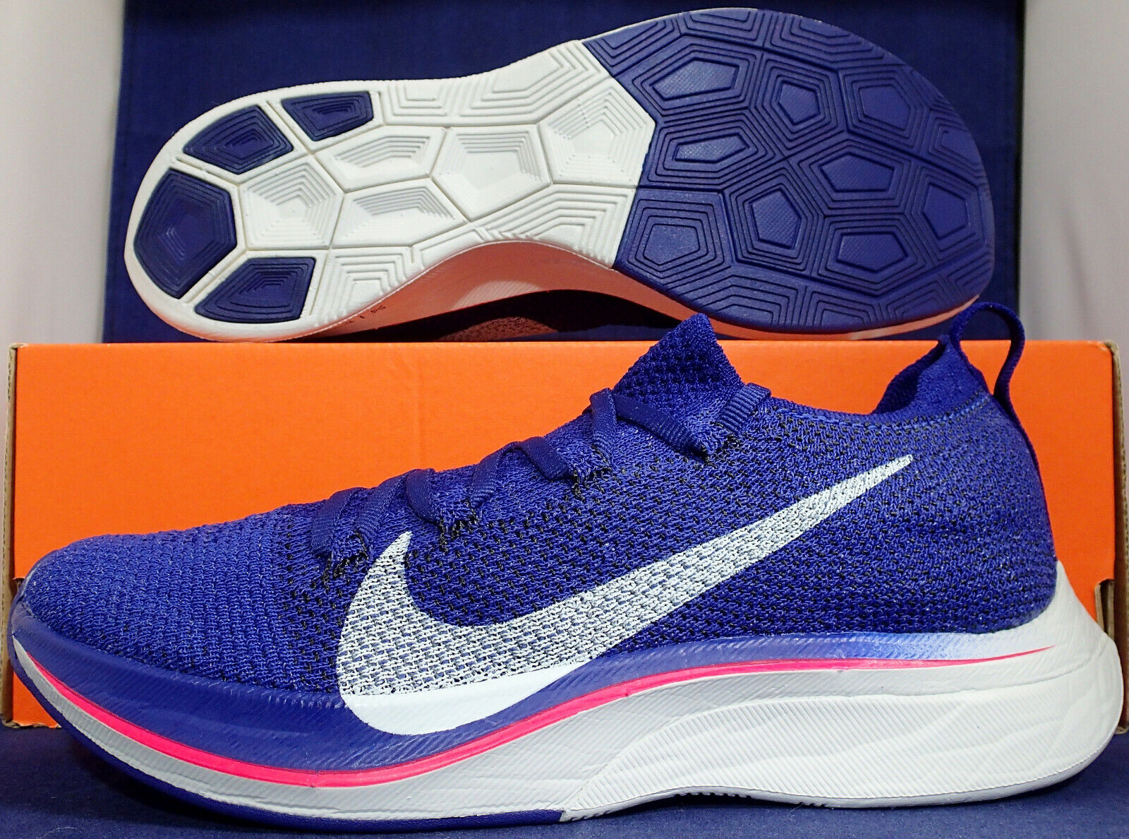 Nike Vaporfly 4% Flyknit Deep Royal Blue Ghost Aqua SZ US Nike Vaporfly 4% Flyknit Deep Royal Blue Ghost Aqua SZ US