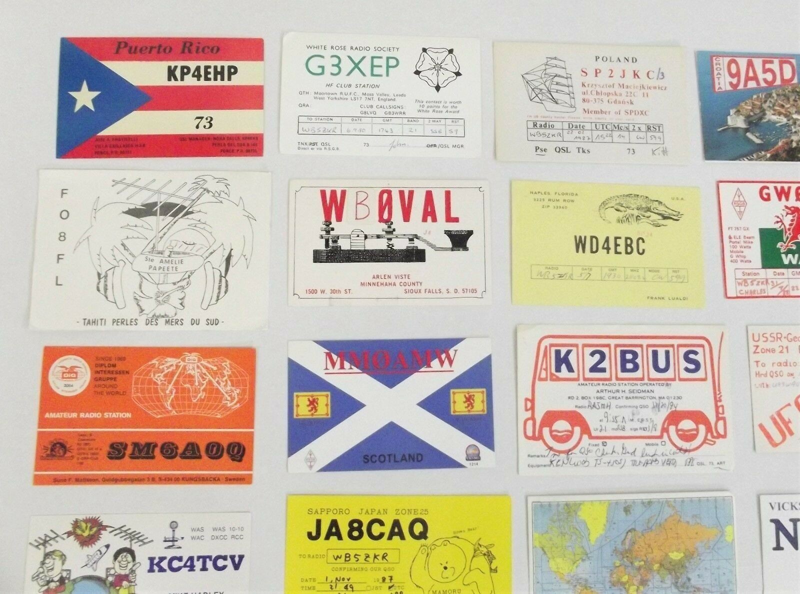 Ham Radio QSL Cards Vintage 100 Mixed Lot Postcards? International & USA #204HRL