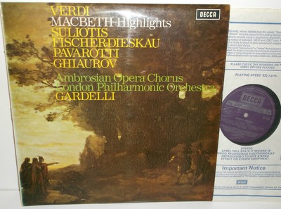 SET 539 Verdi Macbeth Highlights Suliotis Fischer-Dieskau Ghiaurov Pavarotti
