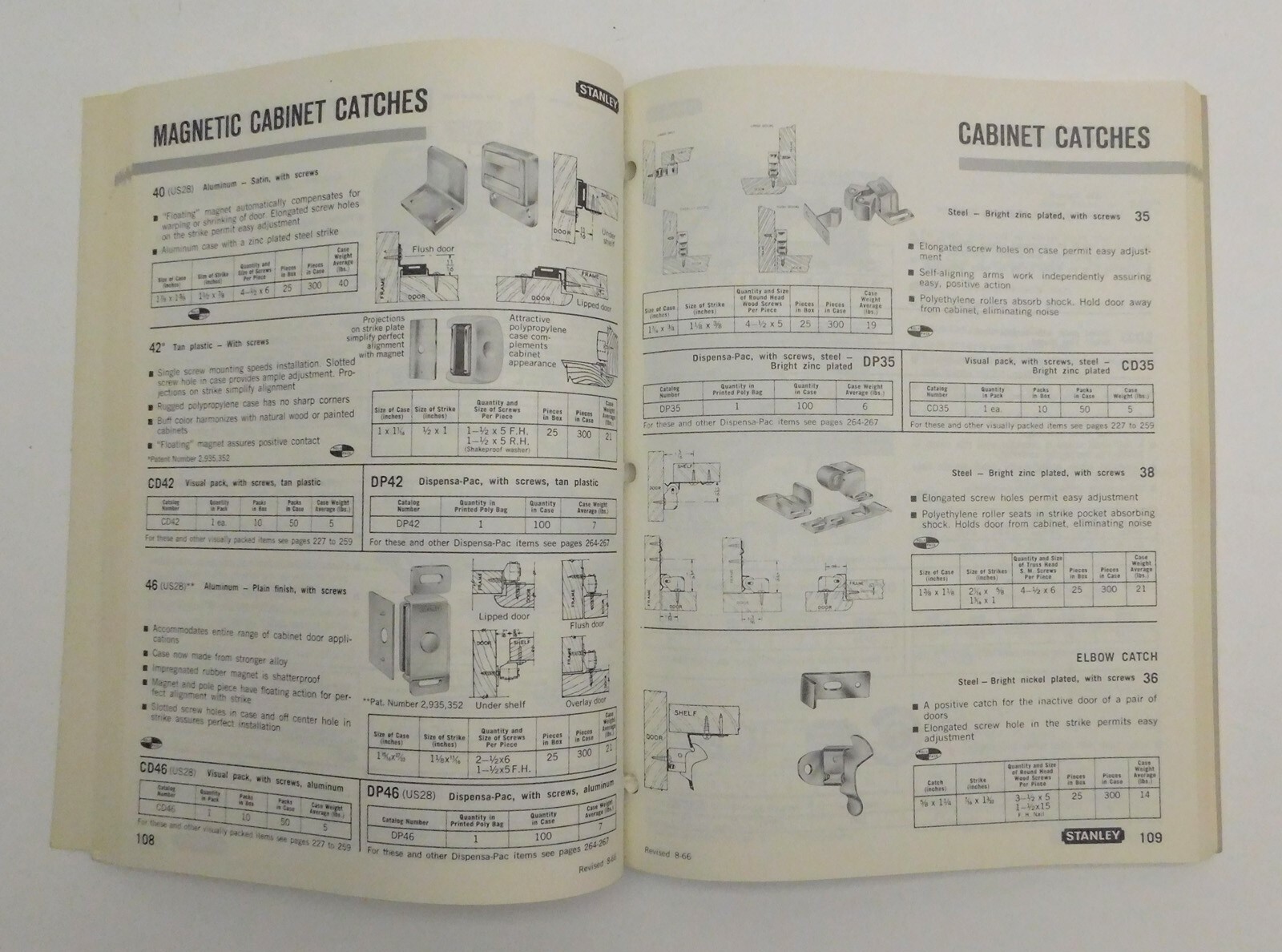 Vintage 1965 STANLEY HARDWARE CATALOG Number 120 Large 270 Pages Hinges Latches