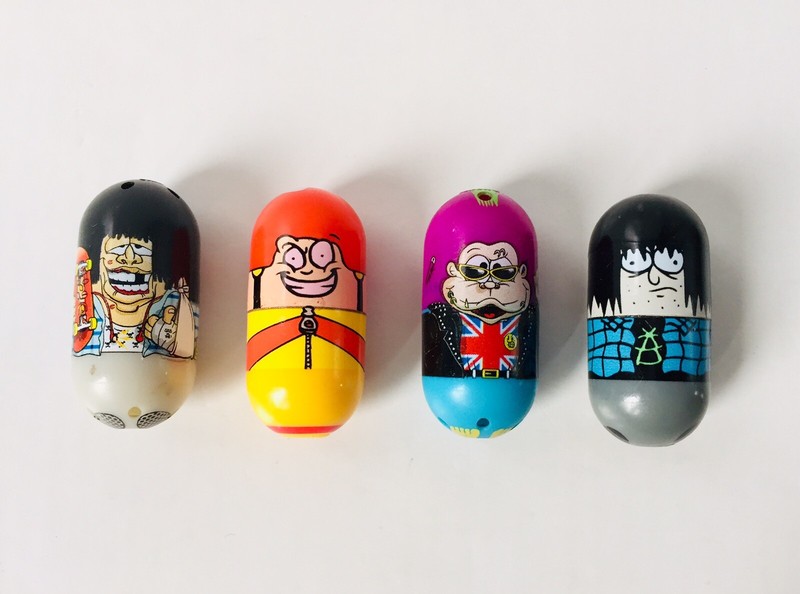 VINTAGE Mighty Beanz Figure Heavy Metal Skateboard Cannonball Punk Monkey Lot