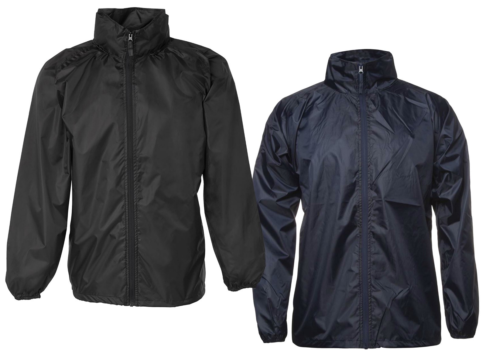 Spray Jacket Black Navy Hooded zip front mens womens S M L XL 2XL 3XL