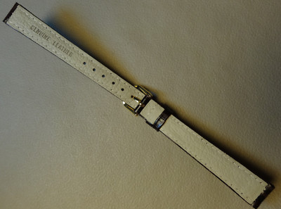 12mm Regular Womens Leather Dark Brown Crocodile Watch Band Gold Tone Buckle 