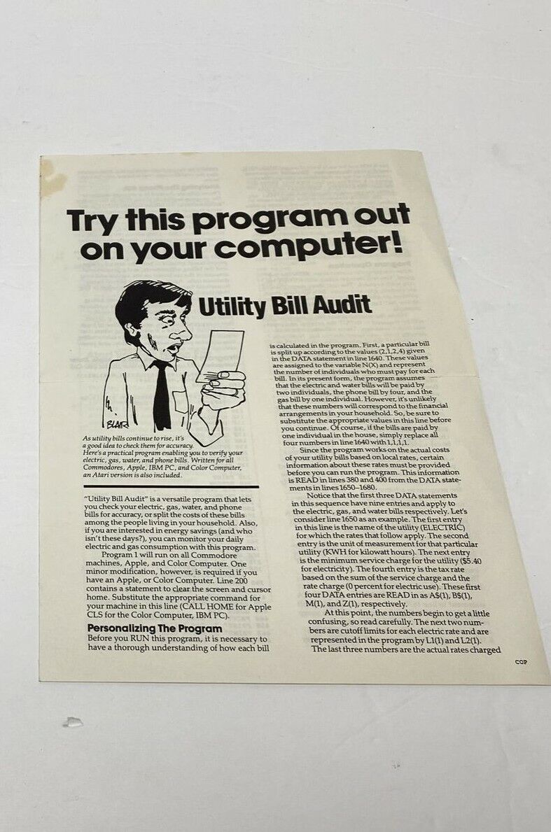 Atari Utility Bill Audit Program Brochure