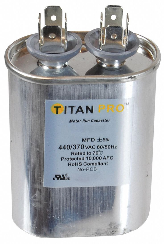 Oval Motor Run Capacitor 7.5 Microfarad 370-440VAC TOCF7.5