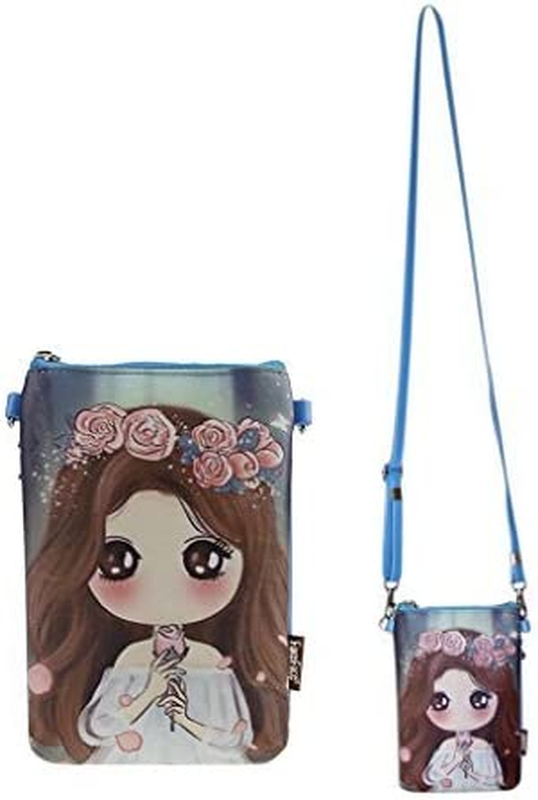 Teen Girls Kids Cartoon PU Leather Mini Shoulder Bags Cell Phone Case Purse Wall