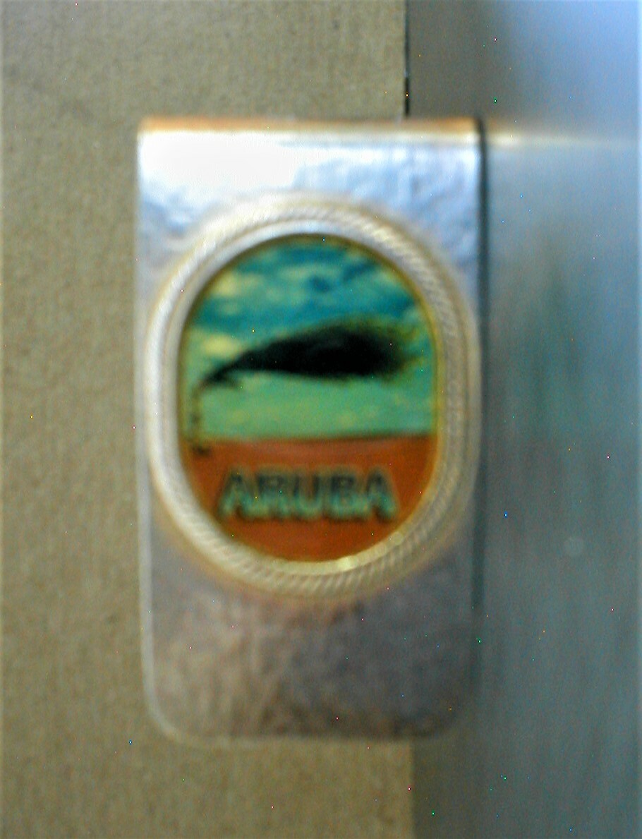 Vintage Money Clip Stainless Steel, Aruba, 2
