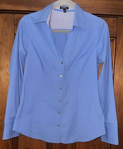 EXPRESS Women's ESSENTIAL STRETCH Button Up Long Sleeve