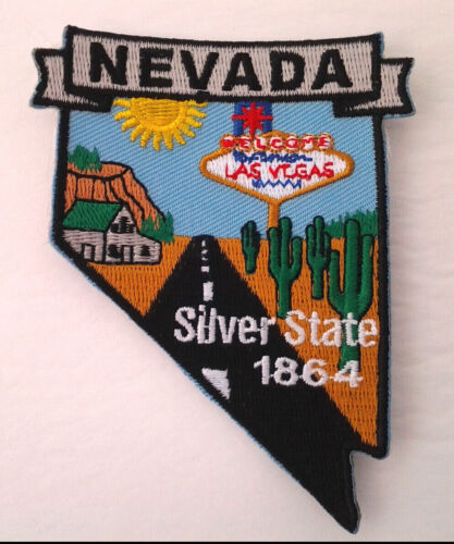 NEVADA STATE MAP (3-5/8") Biker Patch PM6729 EE