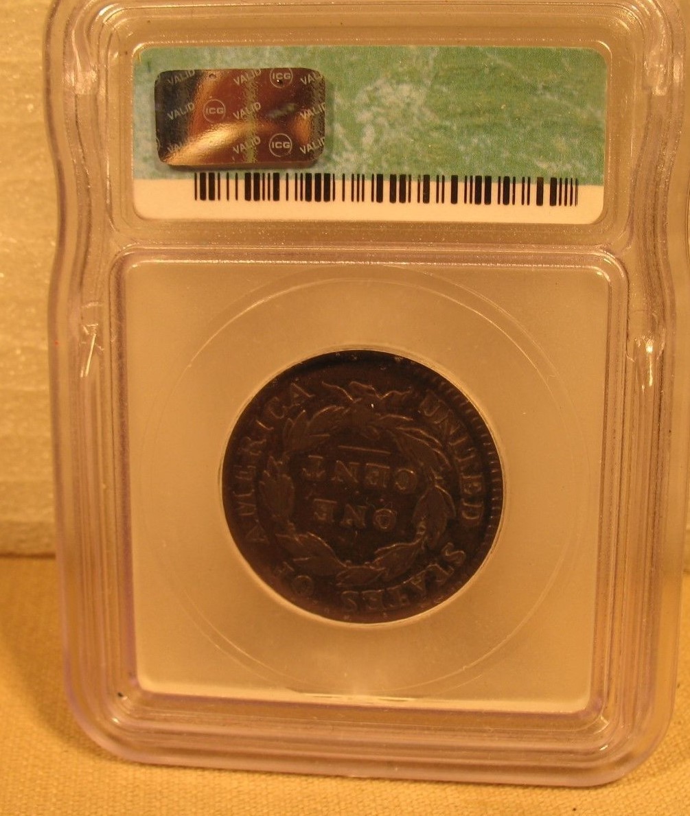 1814 Coronet Head Crosslet 4 Large Cent - ICG - VF - Cleaned