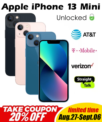 New-Sealed Apple iPhone 13 MINI 256GB 128GB Factory Unlocked