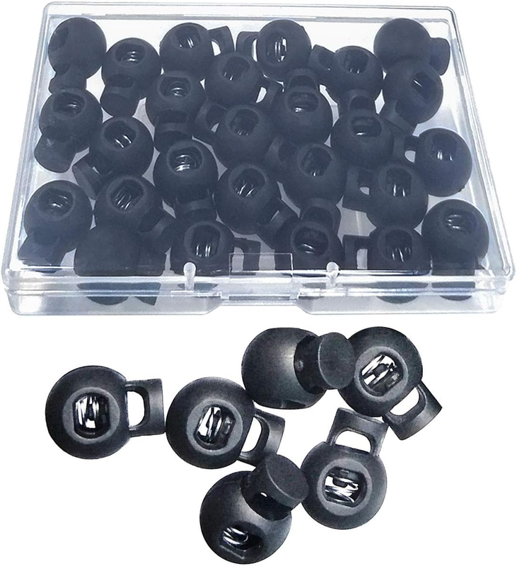 25 PCS Adjustable Ball Cord Lock Round Toggle Stopper Cord Stop Rope Toggle Spri