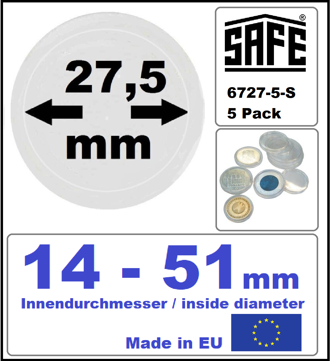 10 Transparente Münzkapseln – Größen Von 18 Mm Bis 50 Mm, Kunststoff