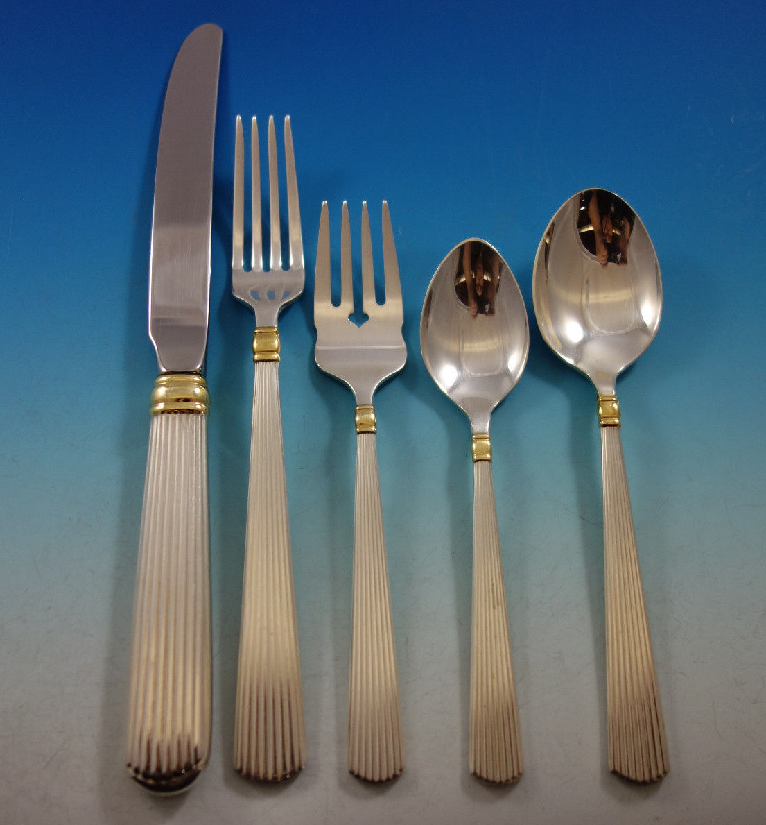 Ashmont Gold by Reed & Barton Sterling Silver Flatware Set for 12 60