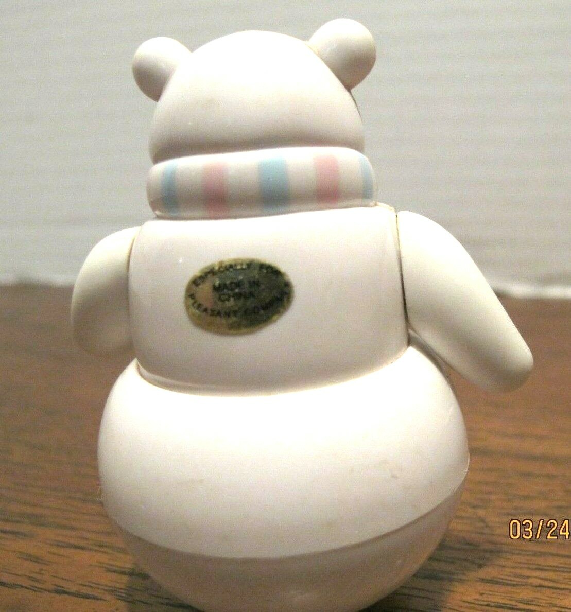 Roly Poly Plastic White Polar Bear Rattle Pleasant Company American Girl Toy 3