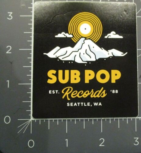 SUB POP RECORDS SEATTLE 3.25" vinyl mountai LOGO Sticker Decal pearl jam nirvana