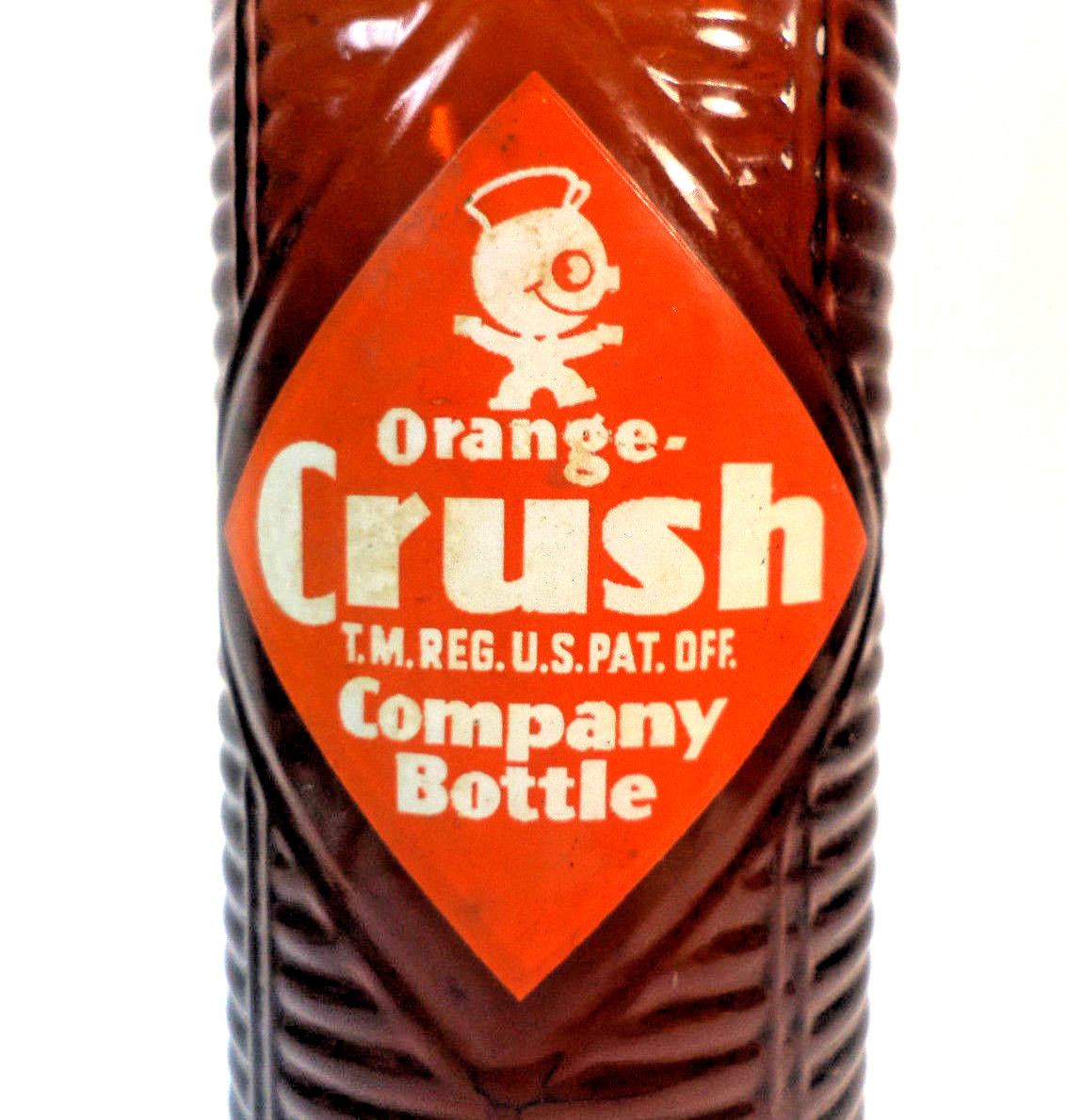 1955 Brown ORANGE CRUSH Soda Bottle ORANGE CRUSH BOTTLING CO. Monroe la. 7 oz.