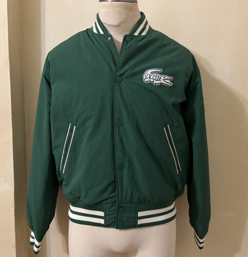 LACOSTE LIVE GREE HERITAGE GRAPHIC LOGO BUTTONED BOMBER LACOSTE LIVE GREE HERITAGE GRAPHIC LOGO BUTTONED BOMBER