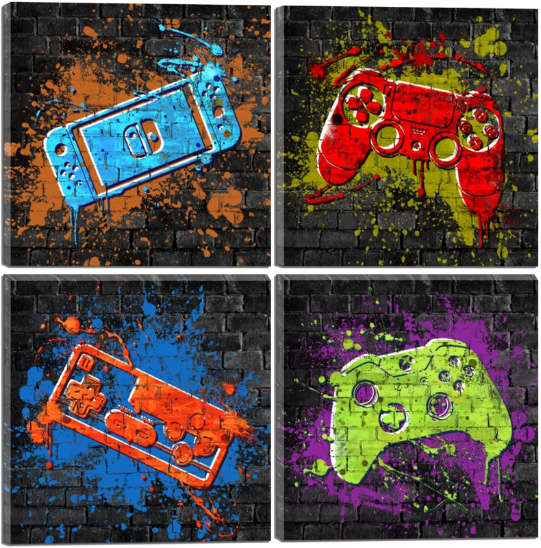 Game Wall Art Decor Game Art Print Framed Gaming Theme Boys 
