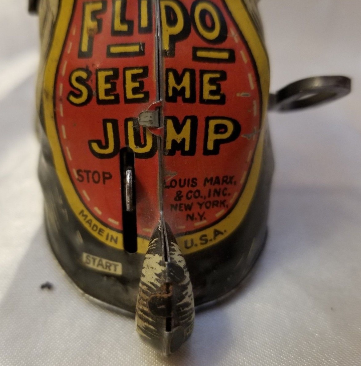 Vintage Flipo See Me Jump Dog Tin Wind Up Louis Marx New York Works!