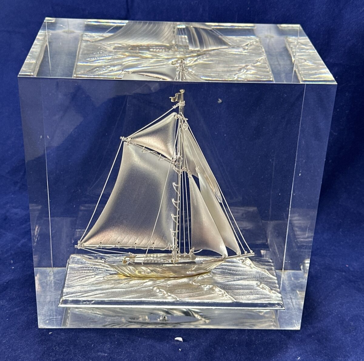 工芸品 SILVER YACHT 985 TAKEHIKO Seki Takehiko Sterling Silver 950 Yacht Hand Crafted in