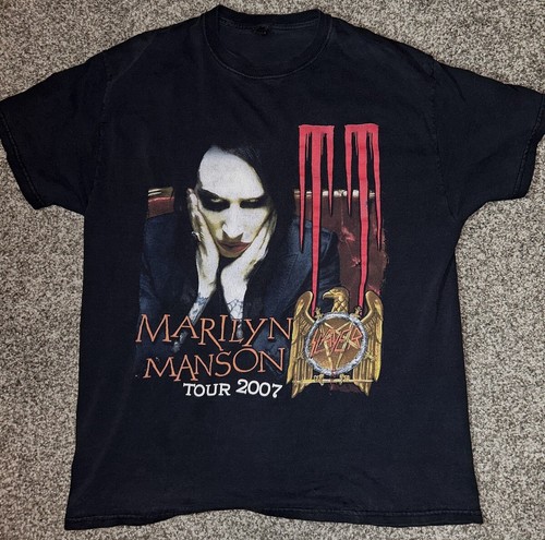 Marilyn Manson 2007 Slayer Band T Shirt Size Large | eBay