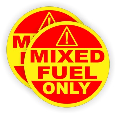 3 inch MIXED FUEL ONLY Weatherproof Vinyl Stickers > 2 Stroke Decals Labels Can