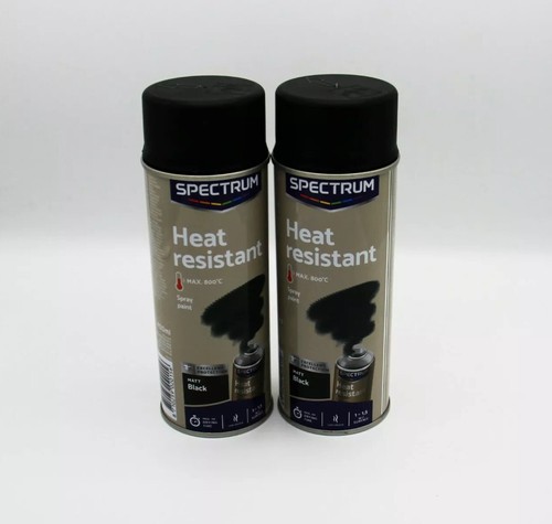 2 x Ofenlack Grilllack Thermolack hitzebeständiger Lack 800°C schwarz-matt 400ml