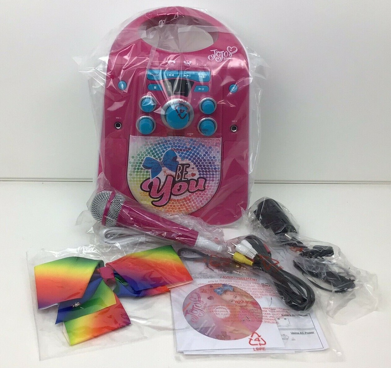 Jojo Siwa CD+G Karaoke Machine With One Wired Microphone - Bluetooth (New)