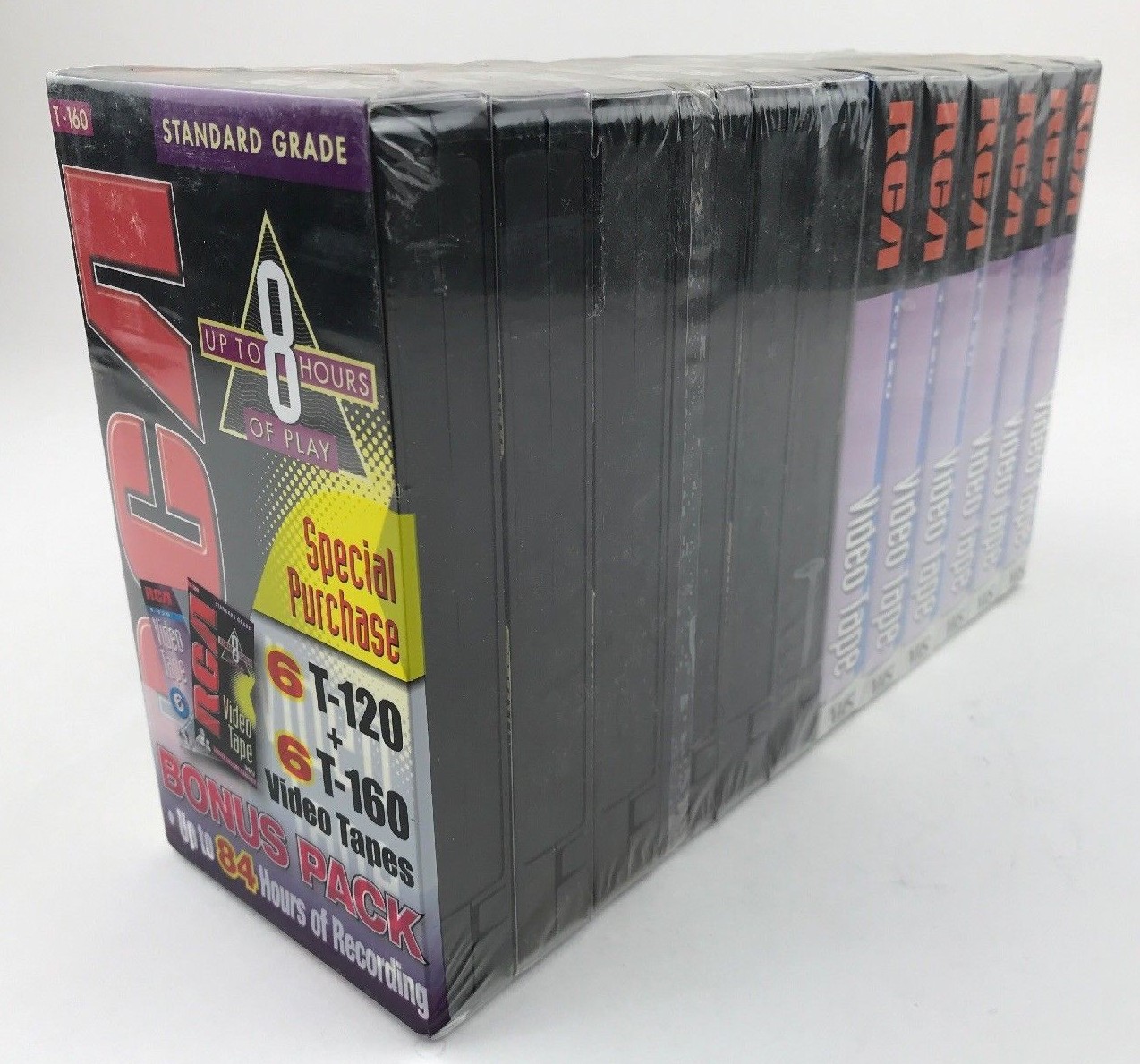 Pack of 12 RCA VHS Blank Video Tapes - T-120 & T-160 - New & Sealed