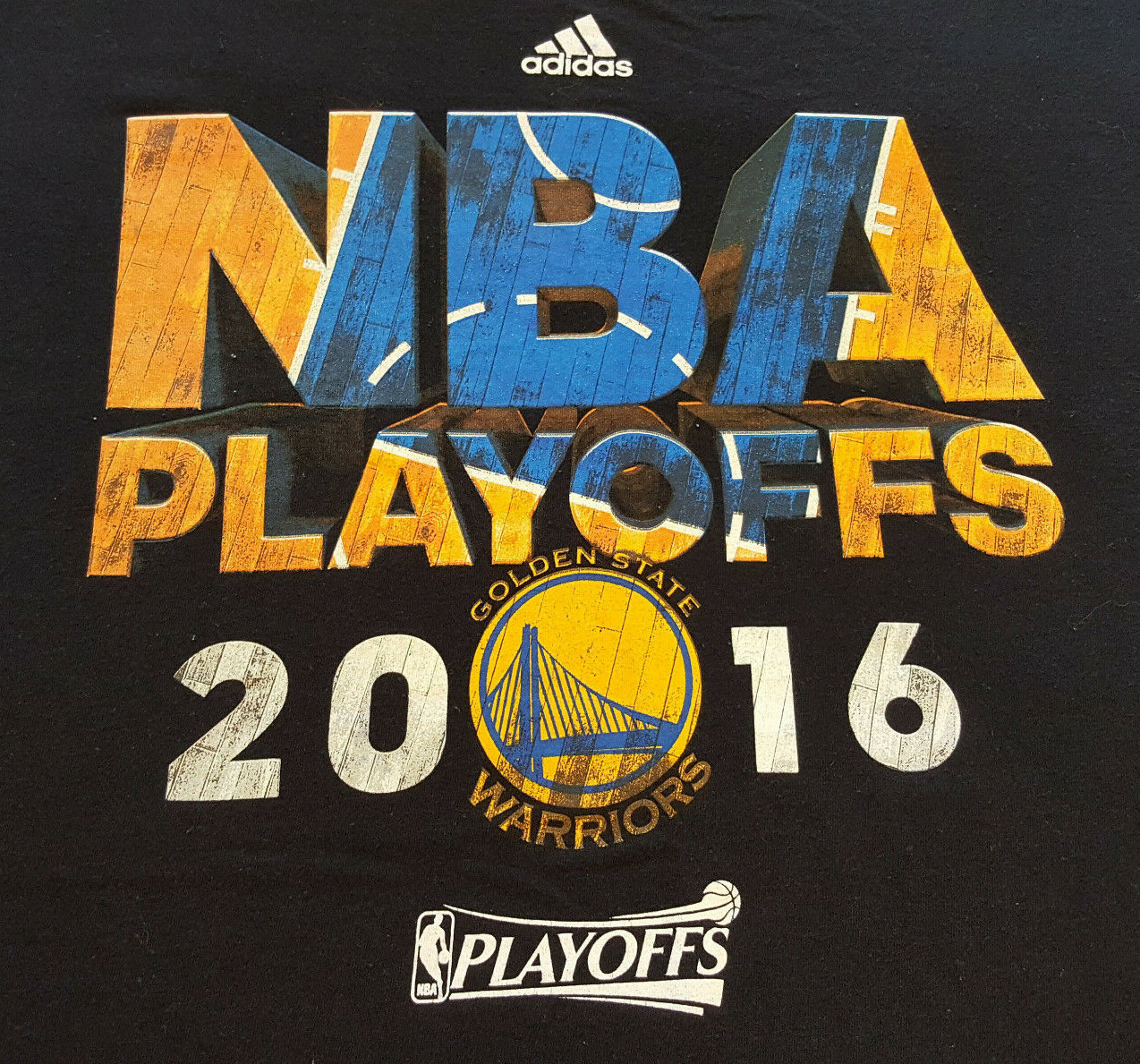 Golden State Warriors 2016 Playoffs T Shirt Large NBA Curry Basketball INV1159 