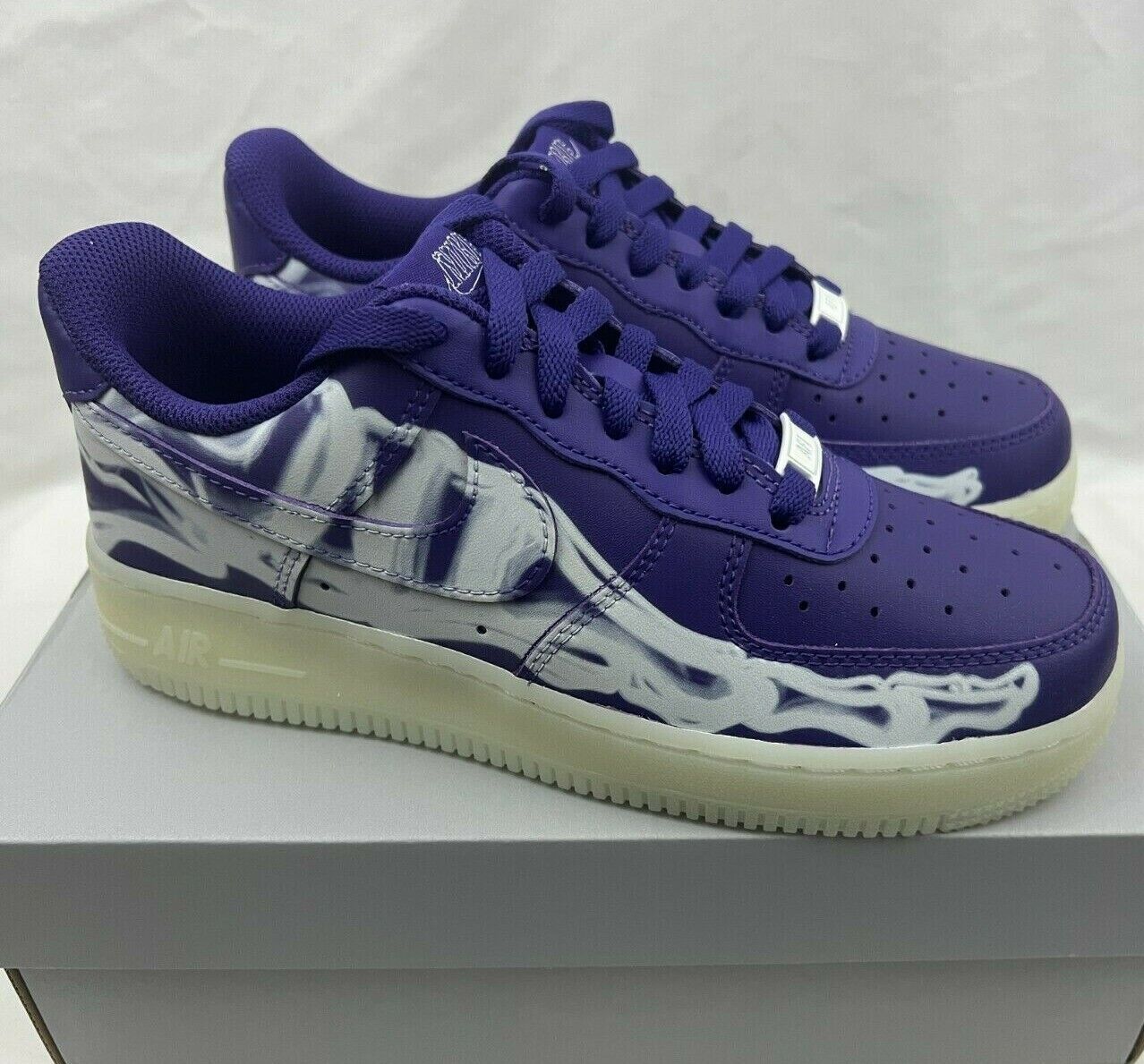 Nike Air Force 1 Low '07 QS Purple Skeleton Halloween Shoes Nike Air Force 1 Low '07 QS Purple Skeleton Halloween Shoes